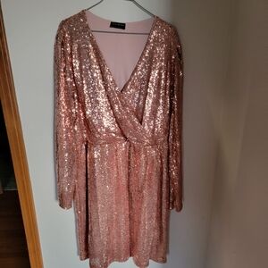 Rose gold sequins dress